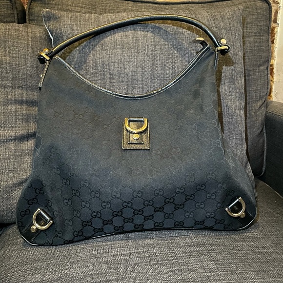 Authentic Black GG Canvas/Leather Abbey Medium - Picture 3 of 13